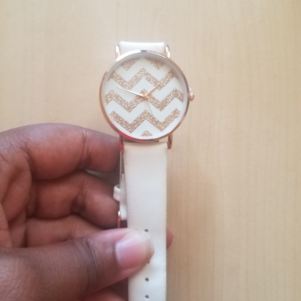 White & Rose Gold Watch